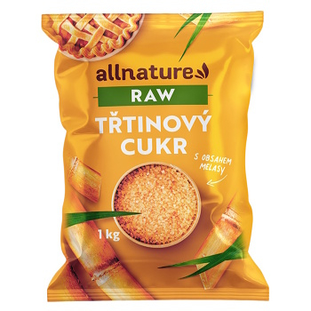 ALLNATURE Trstinový cukor nerafinovaný s obsahom melasy RAW 1000 g (Sypké sladidlá) - RAW