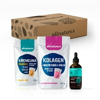 ALLNATURE Vitamínový balíček pre ženy Kolagén s multivitamínmi a inulínom 110 g + Kremelina 100 g + Allskin Hyaluronové sérum 25 ml