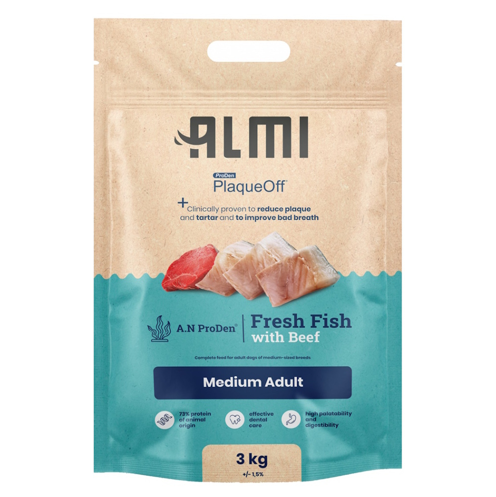 E-shop ALMI Medium Adult granule pre psov 1 ks, Hmotnosť balenia (g): 3 kg