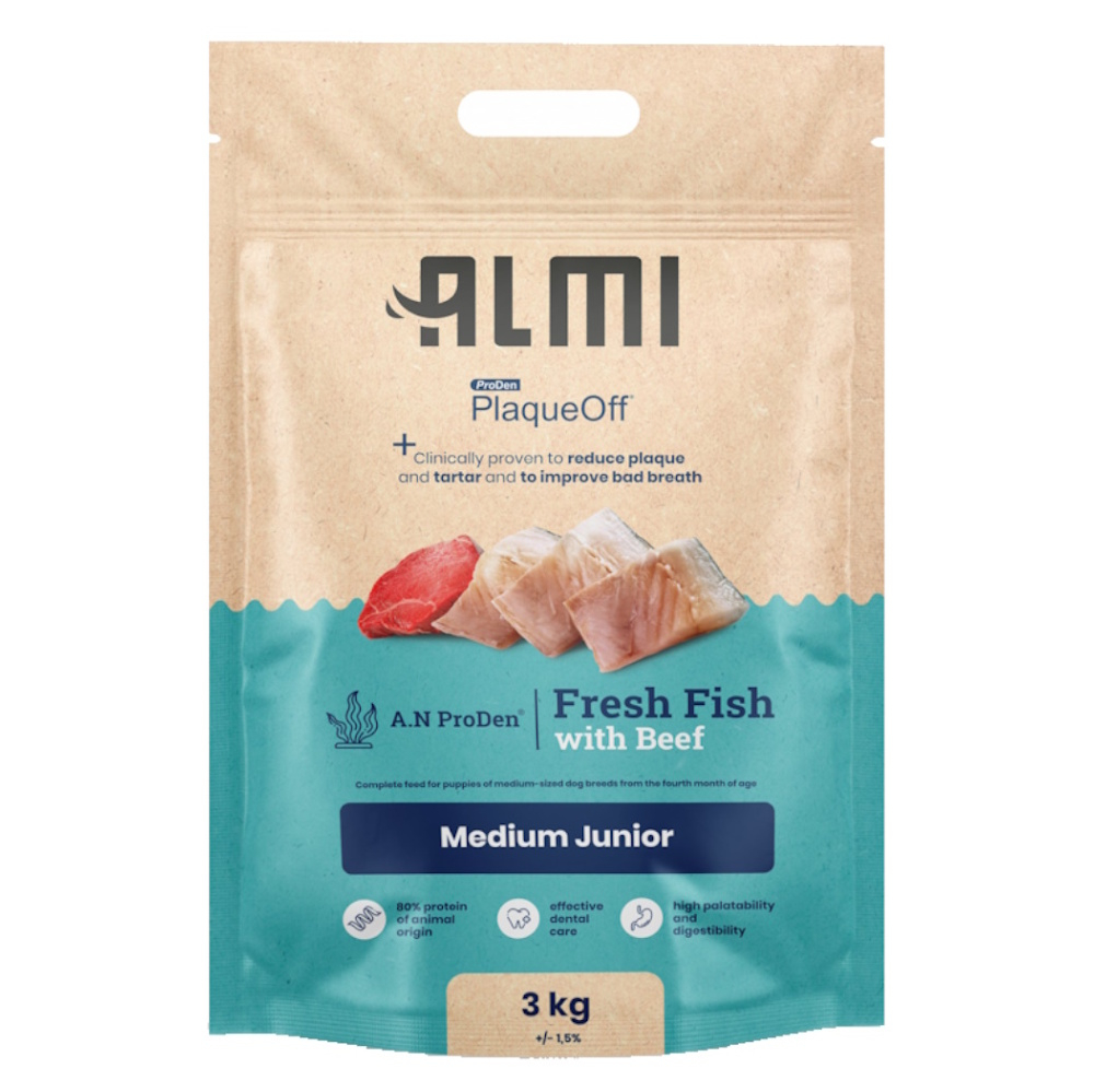 E-shop ALMI Medium Junior granule pre šteňatá 1 ks expirácia 20.3., Hmotnosť balenia (g): 3 kg
