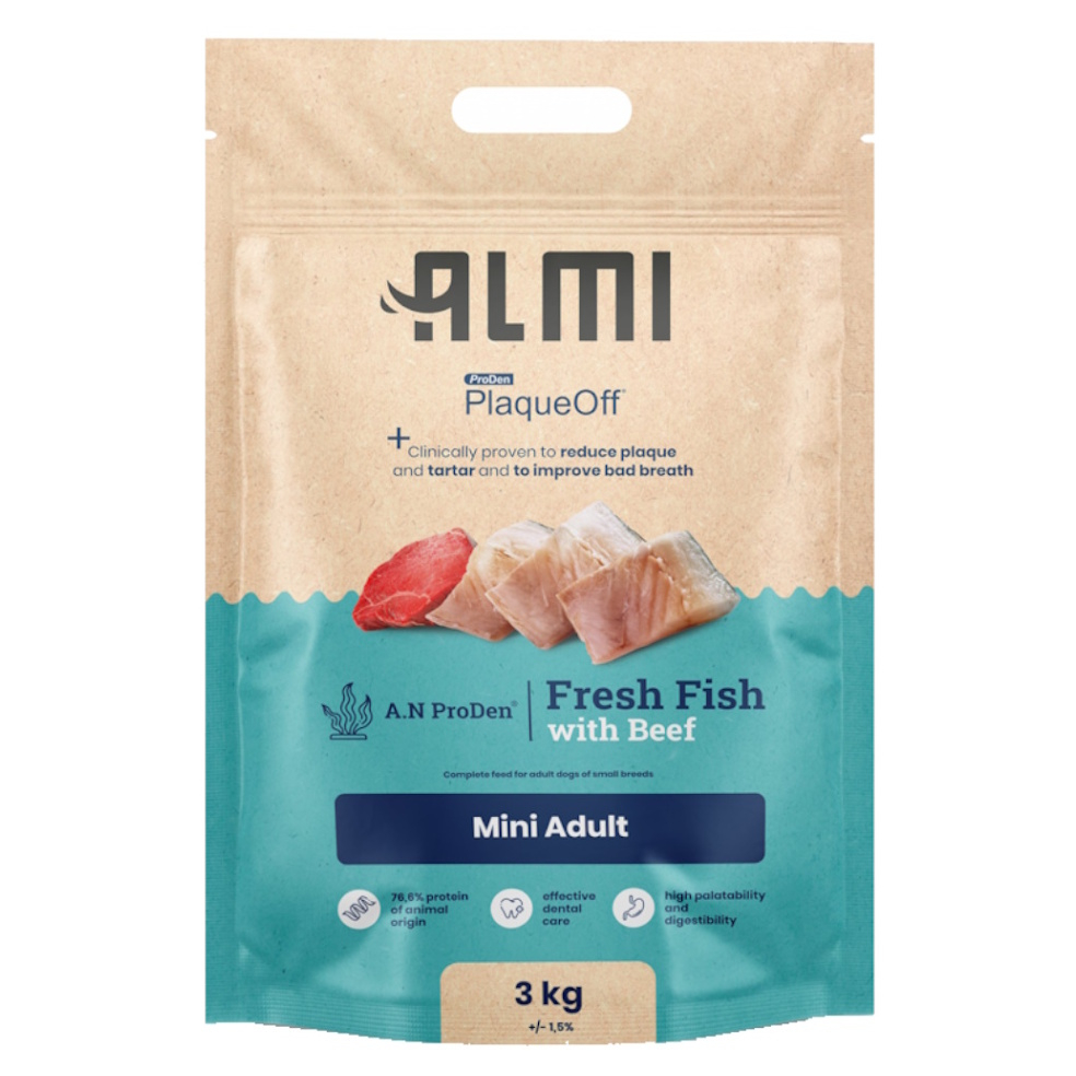 E-shop ALMI Mini Adult granule pre psov 1 ks, Hmotnosť balenia (g): 3 kg