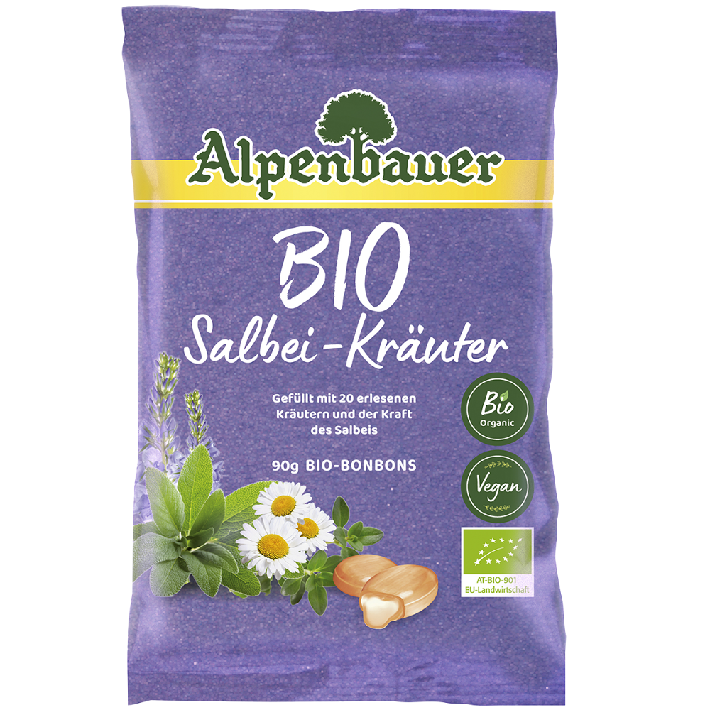 Alpenbauer BIO Šalvia - bylinky cukríky v BIO kvalite 90 g