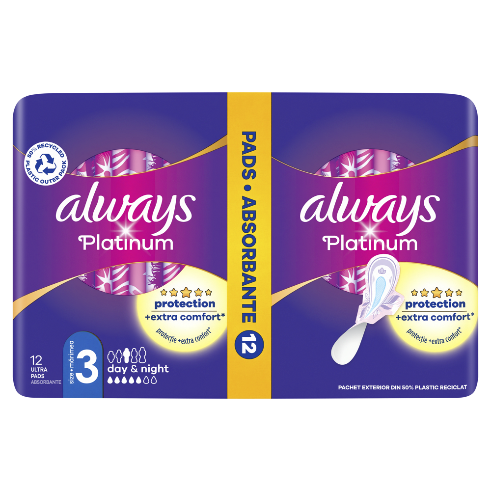ALWAYS Platinum Day & Night Hygienické vložky s krídelkami 12 kusov
