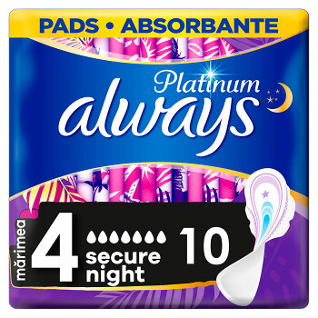 ALWAYS Platinum Ultra Night Hygienické vložky s krídelkami 10 ks
