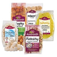 AMARANTH Bezlepkové cestoviny, prísady na varenie, chrumky a cereálie