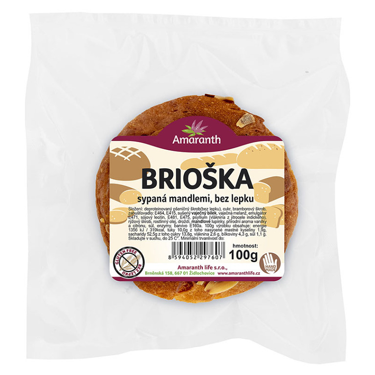 AMARANTH bezlepková brioška sypaná mandľami 100 g