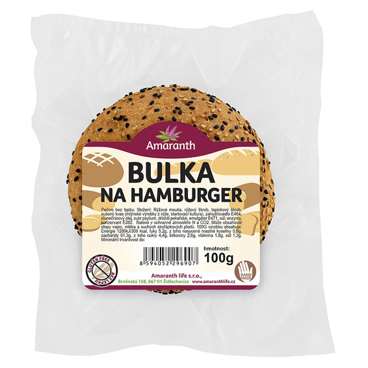 AMARANTH Bezlepková hamburgerová žemľa sezam 1 kus
