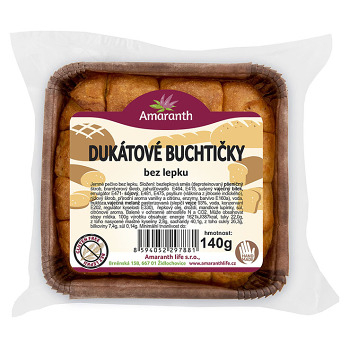 AMARANTH Bezlepkové dukátové buchtičky 140 g (Čerstvé bezlepkové pečivo)