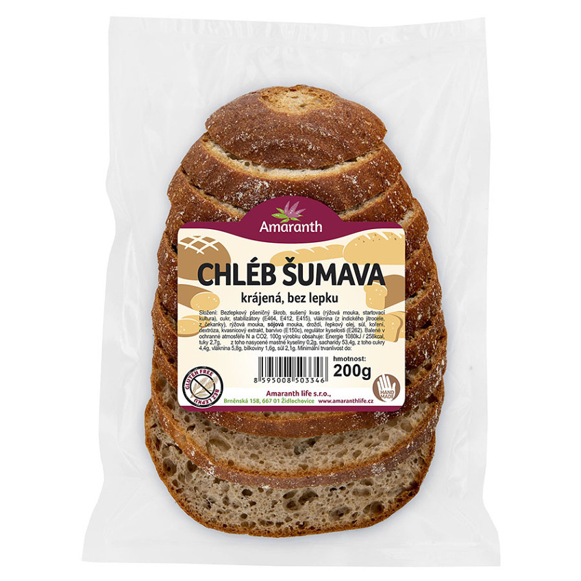 AMARANTH Bezlepkový chlieb šumava krájaná 200 g