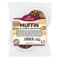 AMARANTH Bezlepkový muffin kakaový s čokoládou sypaný amarantom 2 kusy