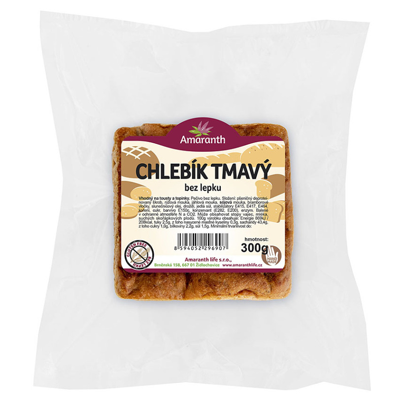 AMARANTH Bezlepkový toastový chlieb tmavý 300 g