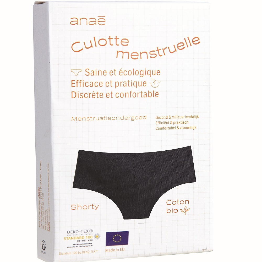 ANAÉ BY ECODIS Menštruačné nohavičky na slabú menštruáciu čierne S
