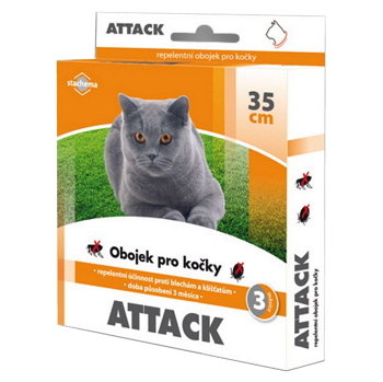 ATTACK Antiparazitný obojok pre mačky 35 cm