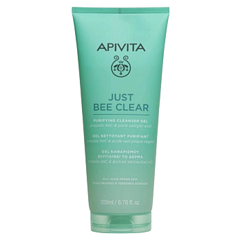 APIVITA Just Bee Clear Čistiaci gél na pleť so sklonom k ​​akné 200 ml (Prírodné čistenie pleti) - Prírodné