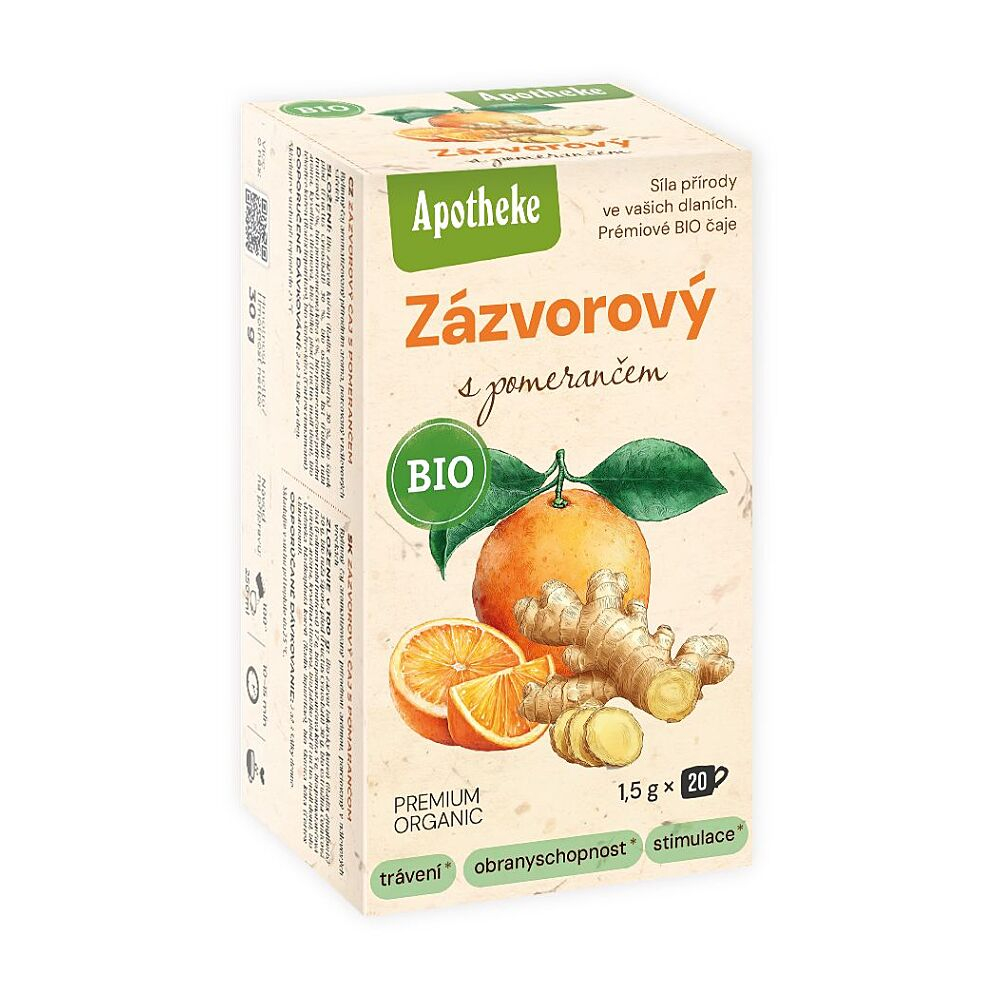 APOTHEKE BIO čaj Zázvorový s pomarančom 20 x 1.5 g