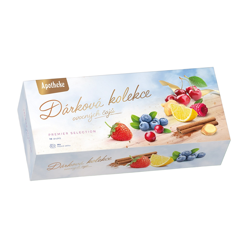 APOTHEKE Darčeková kolekcia prémiové ovocné bylinné a pravé čaje v nálevových vreckách 90ks kúpite na Mojalekaren.sk