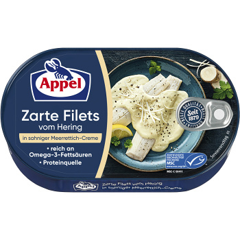 APPEL Filety zo sleďov v smotanovo-chrenovej omáčke 200 g (Rybie konzervy)