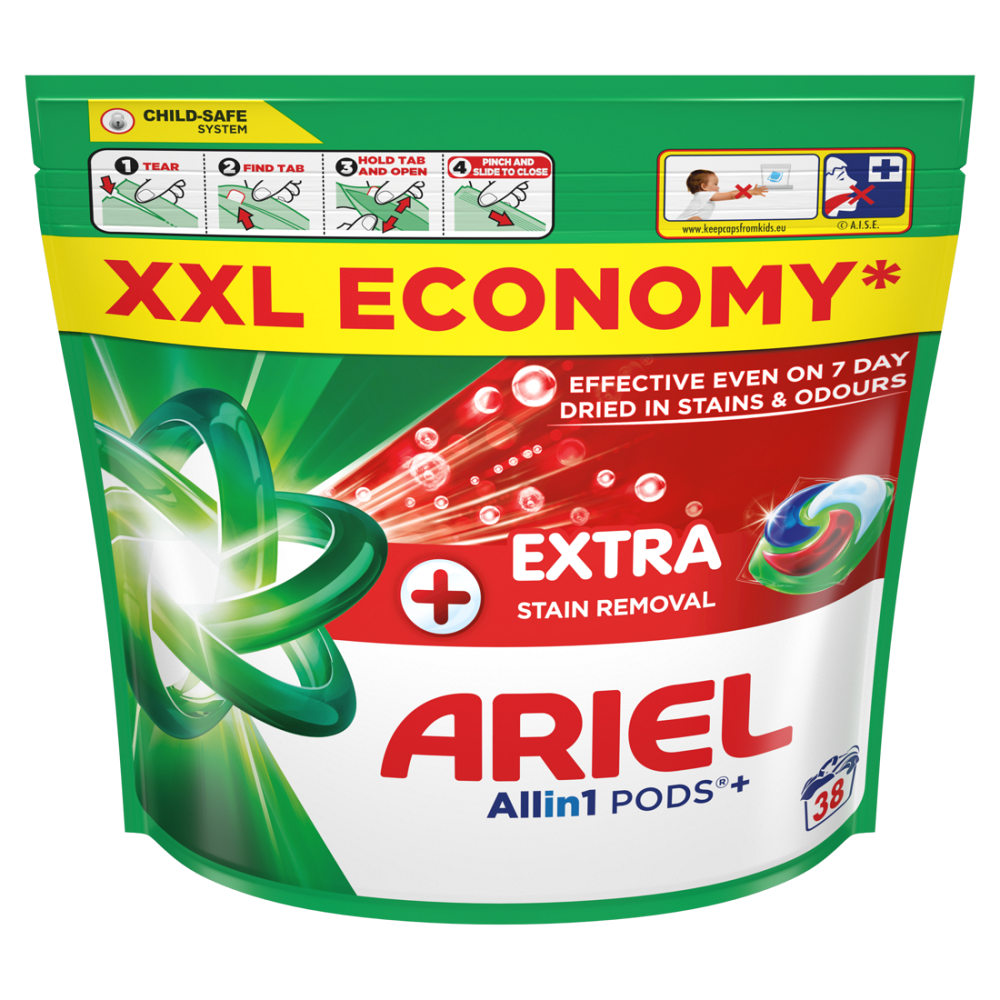 ARIEL Kapsuly na pranie Plus Extra Stain 38 praní