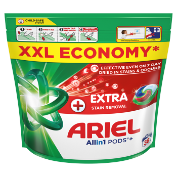 ARIEL Kapsuly na pranie Plus Extra Stain 38 praní (Pracie kapsule, tablety)