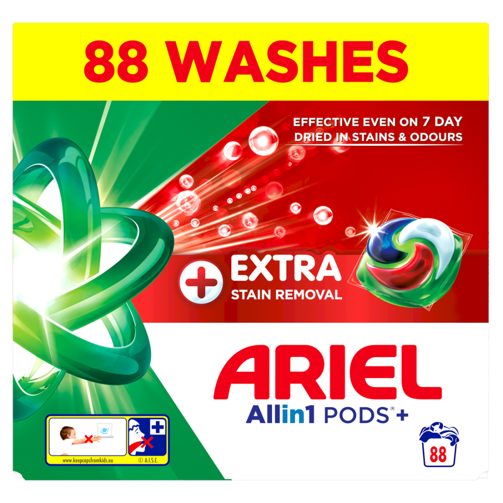 ARIEL Kapsuly na pranie Plus Extra Stain Box 88 praní