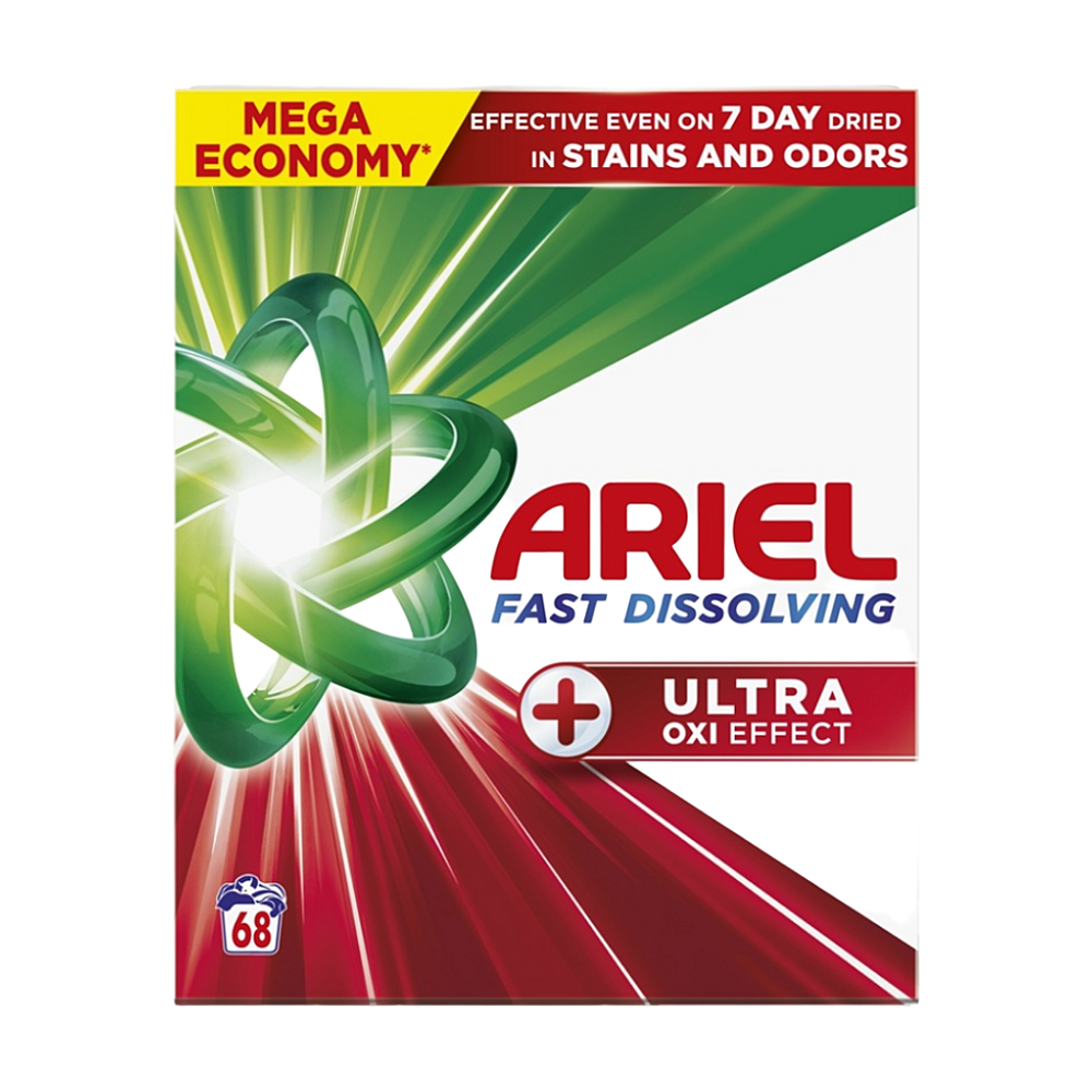 ARIEL Plus Ultra Oxi Effect Prací prášok 68 praní 3,74 kg