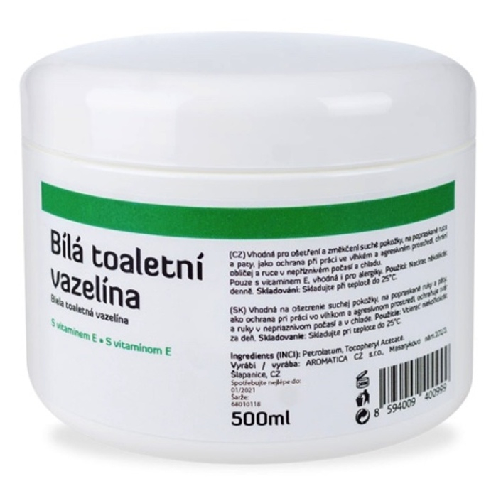 E-shop AROMATICA Biela toaletná vazelína s vitamínom E 500 ml
