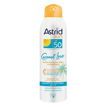 ASTRID Neviditeľný suchý sprej na opaľovanie OF 50 Coconut Love 150 ml