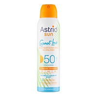 ASTRID Neviditeľný suchý sprej na opaľovanie OF 50 Coconut Love 150 ml
