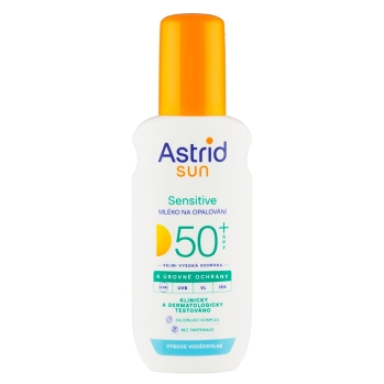Astrid Sun mlieko na opaľovanie v spreji Sensitive OF50+, 150 ml (Opaľovacie spreje)