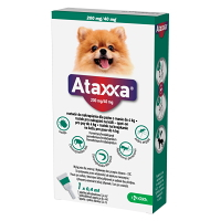 ATAXXA 200 mg/40 mg roztok na kvapkanie na kožu pre psov do 4 kg 1 pipeta