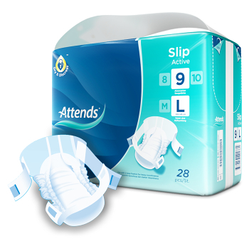 ATTENDS nohavičky absorbčná Slip Active 28 kusov stupeň 9 veľkosť L ()