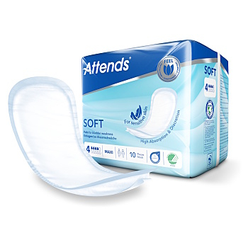ATTENDS Soft 4 vložné plienky maxi 10 kusov (Inkontinenčné vložné plienky)