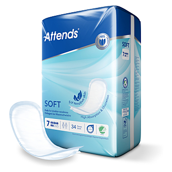 ATTENDS Soft vložné plienky 7 kvapiek 34 kusov (Inkontinenčné vložné plienky)