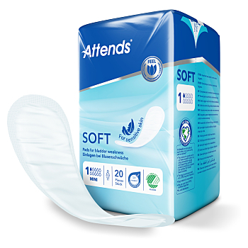 ATTENDS Soft Mini absorpčné vložky 1 kvapka 20 kusov (Vložky pri inkontinencii)