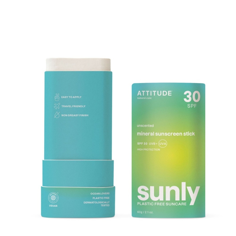 ATTITUDE 100% minerálna ochranná tyčinka na celé telo (SPF 30) bez vône 60 g