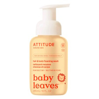 ATTITUDE Baby leaves Detská umývacia pena 2 v 1 s vôňou hruškovej šťavy 295 ml