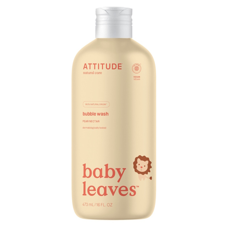 Baby leaves Detská pena do kúpeľa s vôňou Hruškovej šťavyl Attitude 473m