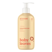 ATTITUDE Baby leaves detské telové mydlo a šampón 2 v 1 s vôňou hruškovej šťavy 473 ml