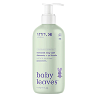 ATTITUDE Baby leaves detské telové mydlo a šampón s vôňou jablka 473 ml