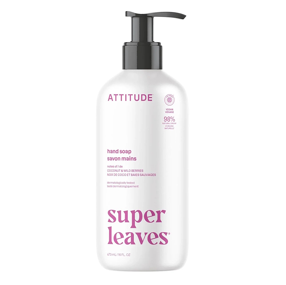 ATTITUDE Super leaves prírodné mydlo na ruky kokos a lesné plody 473 ml