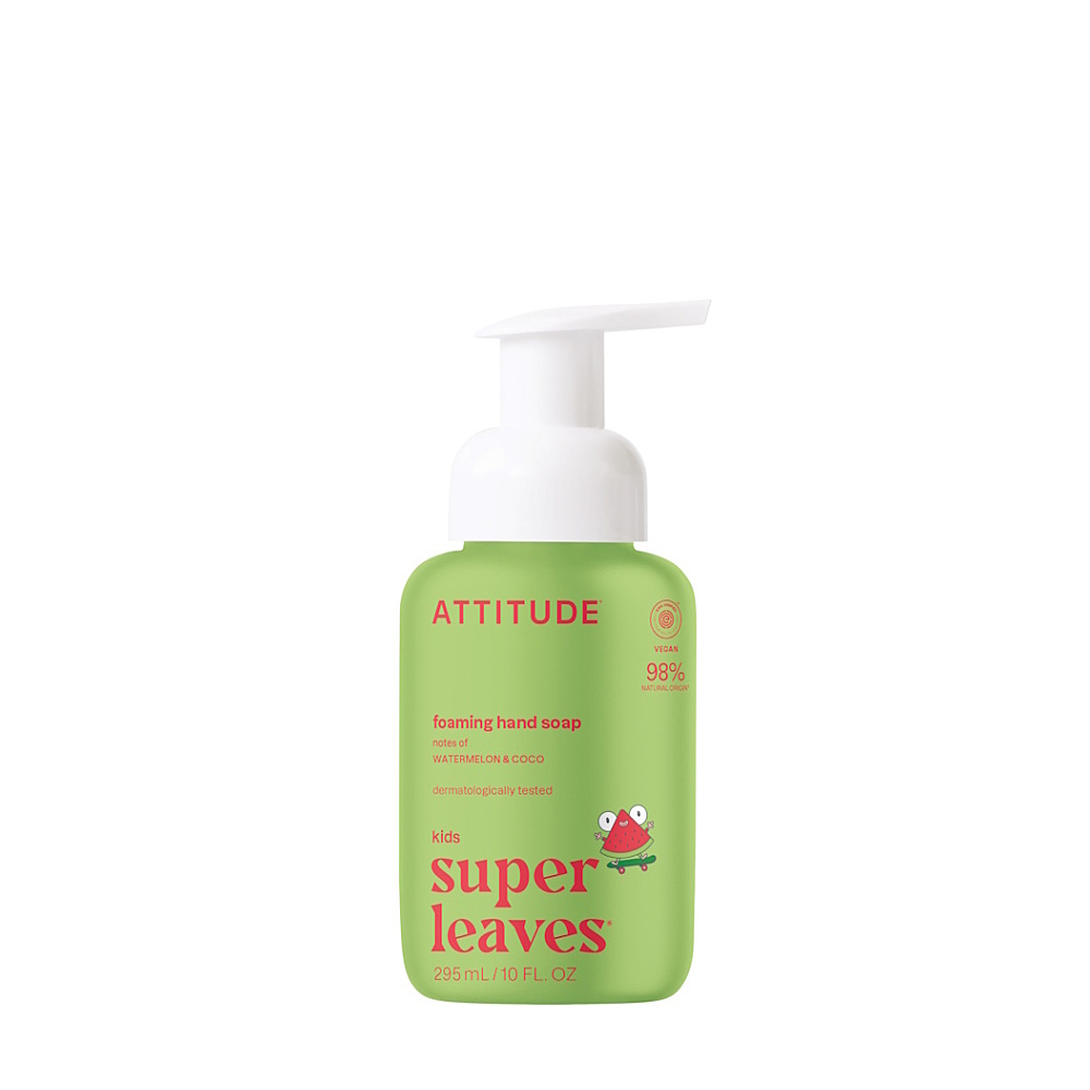 ATTITUDE Detské penivé mydlo na ruky Little leaves s vôňou melónu a kokosu, 295 ml