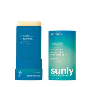 ATTITUDE Sunly Upokojujúci krém po opaľovaní s mätou a uhorkou 60 g (Prírodné opaľovacie prípravky) - Prírodné - obrázok 2/3