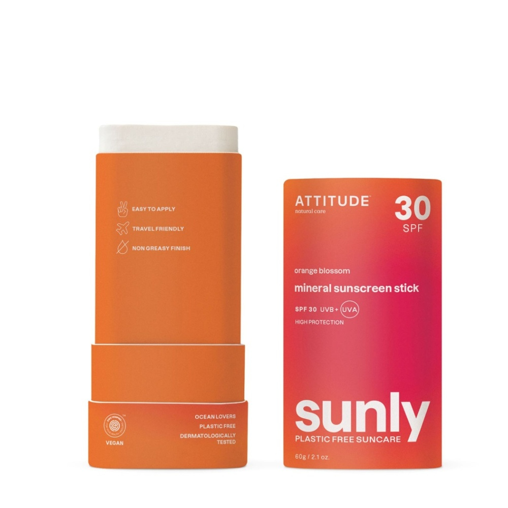 ATTITUDE100% minerálna tyčinka SPF 30 s vôňou Orange Blossom 60 g