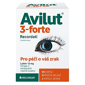 AVILUT 3-forte Recordati 90 kapsúl (Zrak, oči)