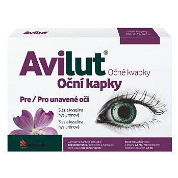 AVILUT Očné kvapky 10x0.5ml (Kvapky do očí) - Upokojujúci, Pre oči a očnú optiku