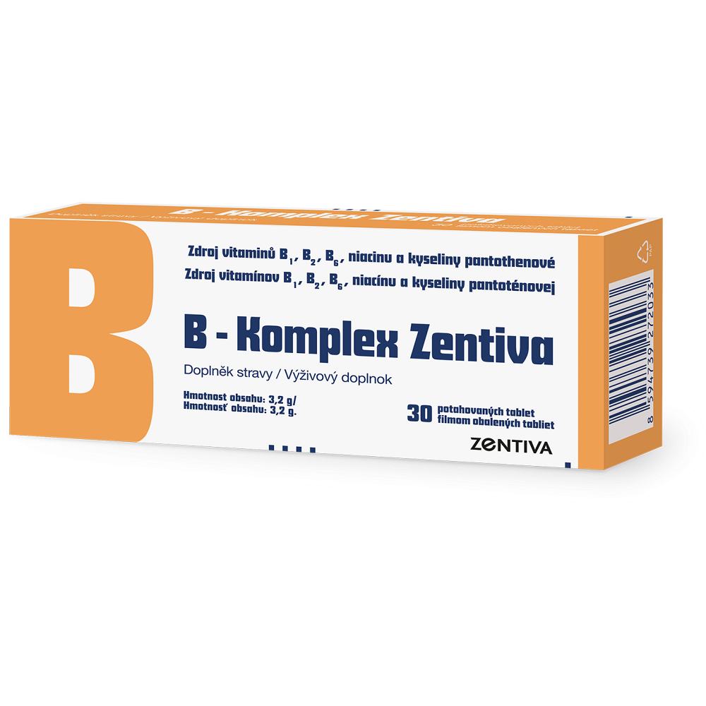 Zentiva B-Komplex tablety na normálnu činnosť nervovej sústavy a pre krásnu pleť 30 tbl kúpite na Mojalekaren.sk
