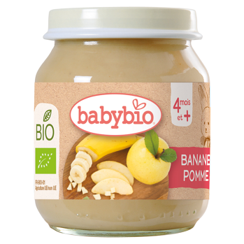 BABYBIO Bio banán a jablko 4m + 130 g