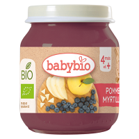 BABYBIO Bio jablko a čučoriedky 4m+ 130 g