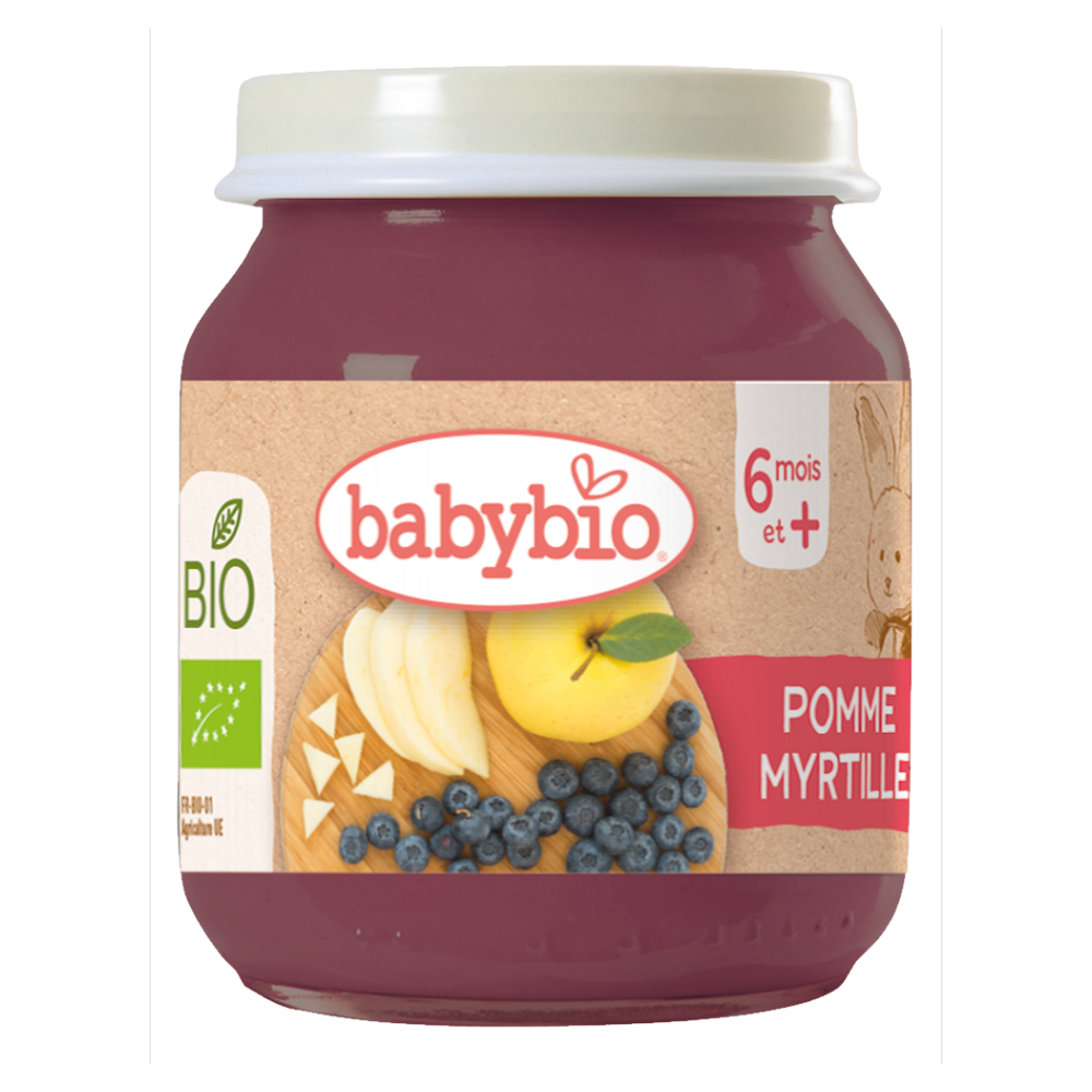 Babybio BIO jablko a čučoriedky ovocný príkrm 130 g kúpite na Mojalekaren.sk