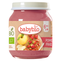 BABYBIO Bio jablko a jahody 6m + 130 g